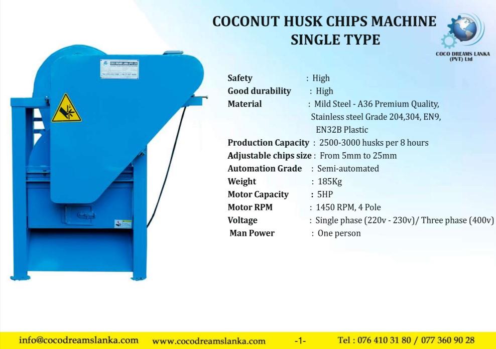 coconut husk chips machine price