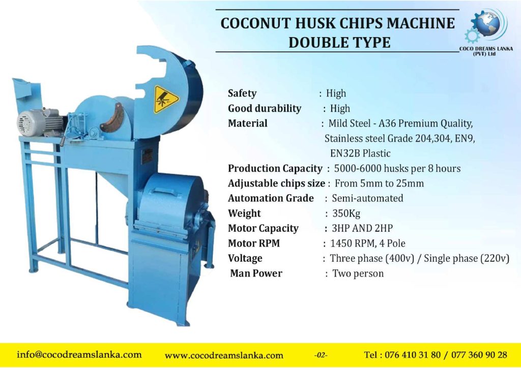 coconut husk chips machine price