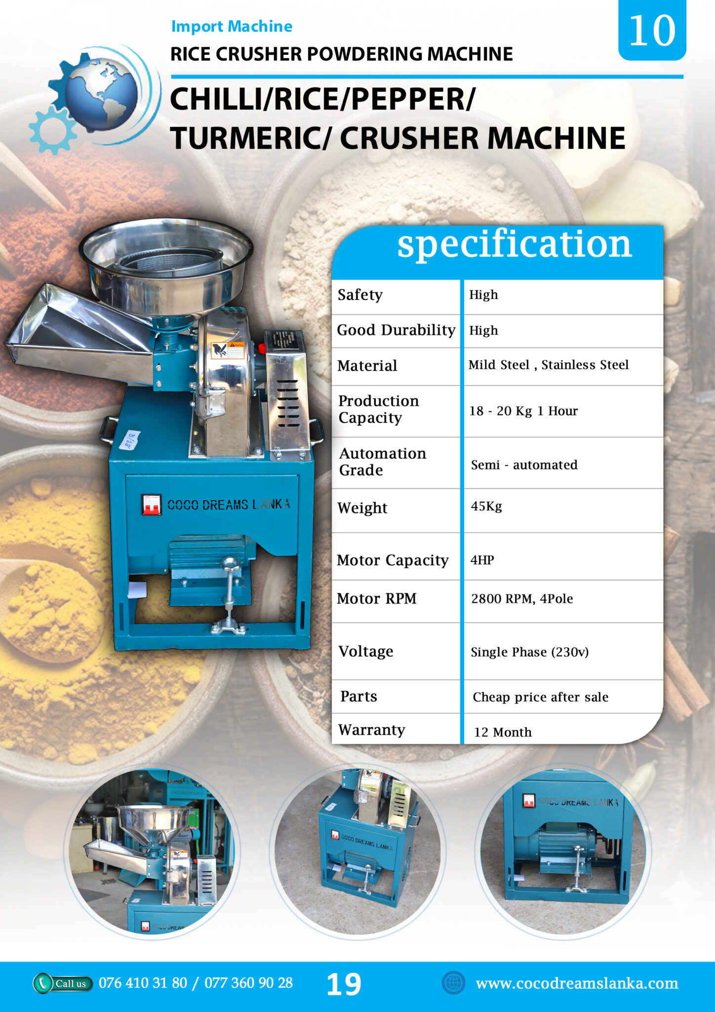 Rice Powder and Crusher Machine in Sri Lanka