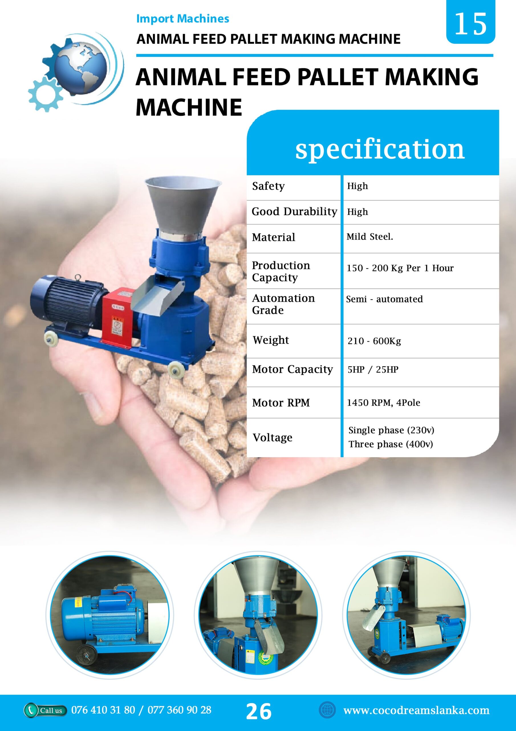 animal feed pallet making machine