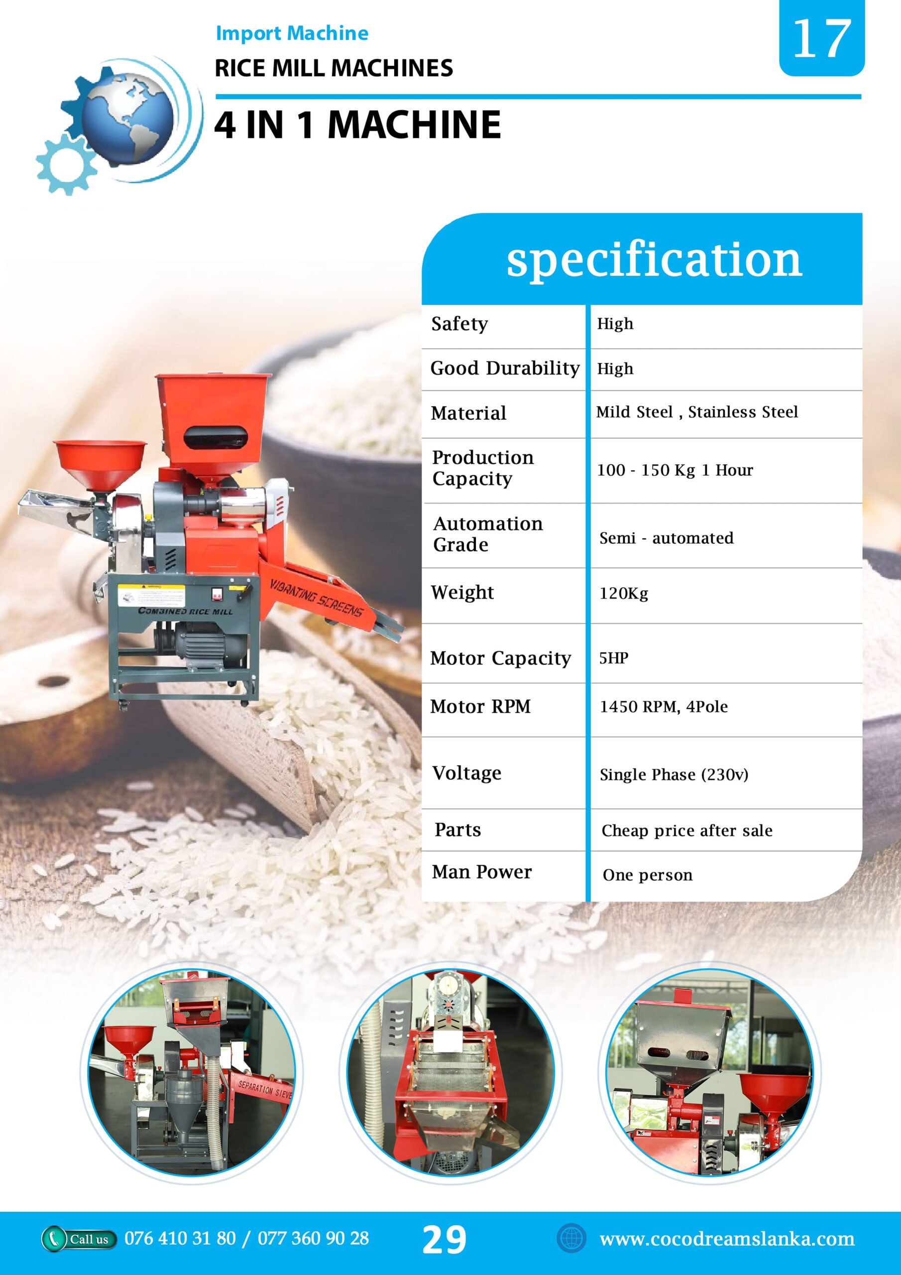 rice mill machine 4 in 1