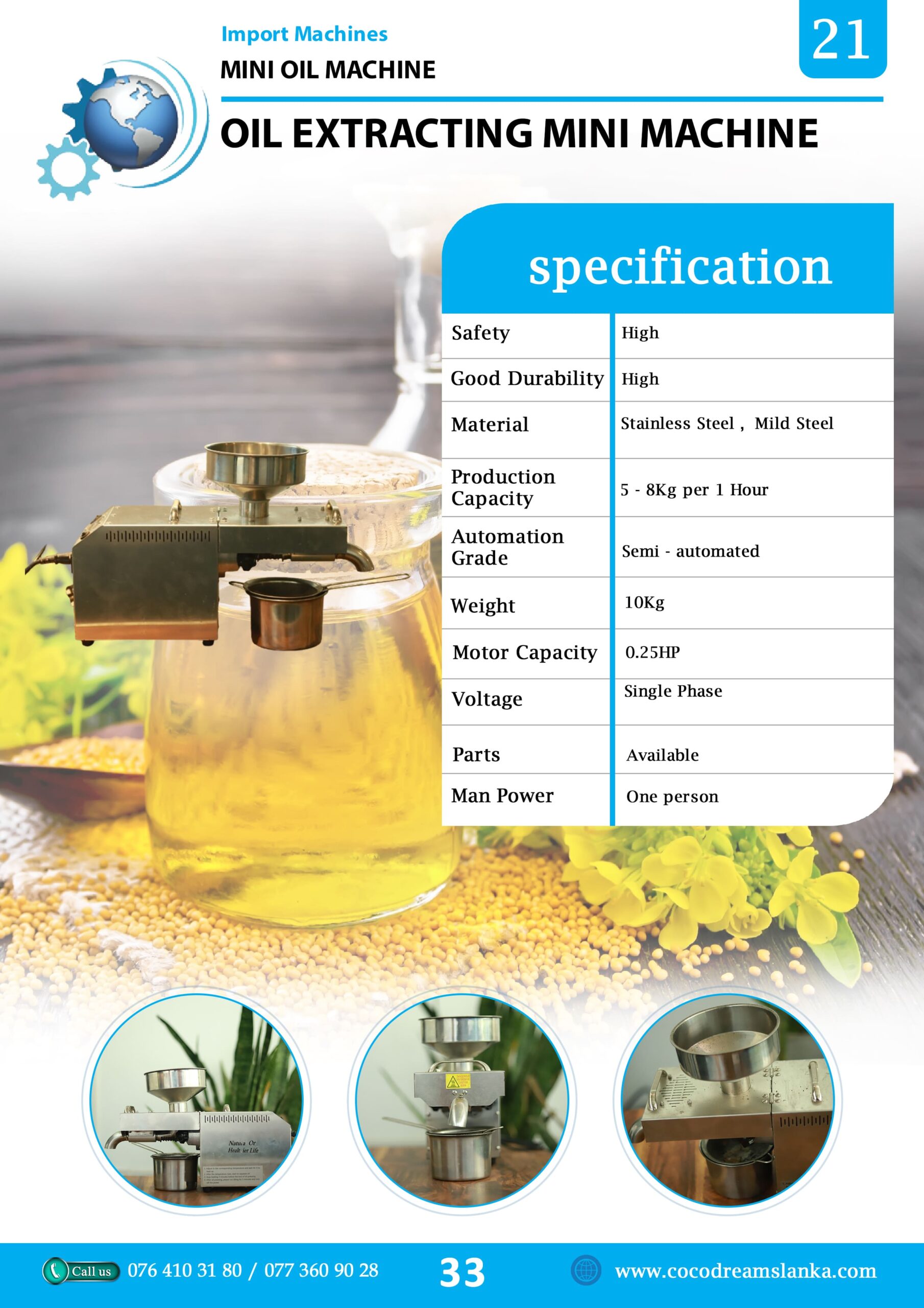 mini coconut oil extracting machine