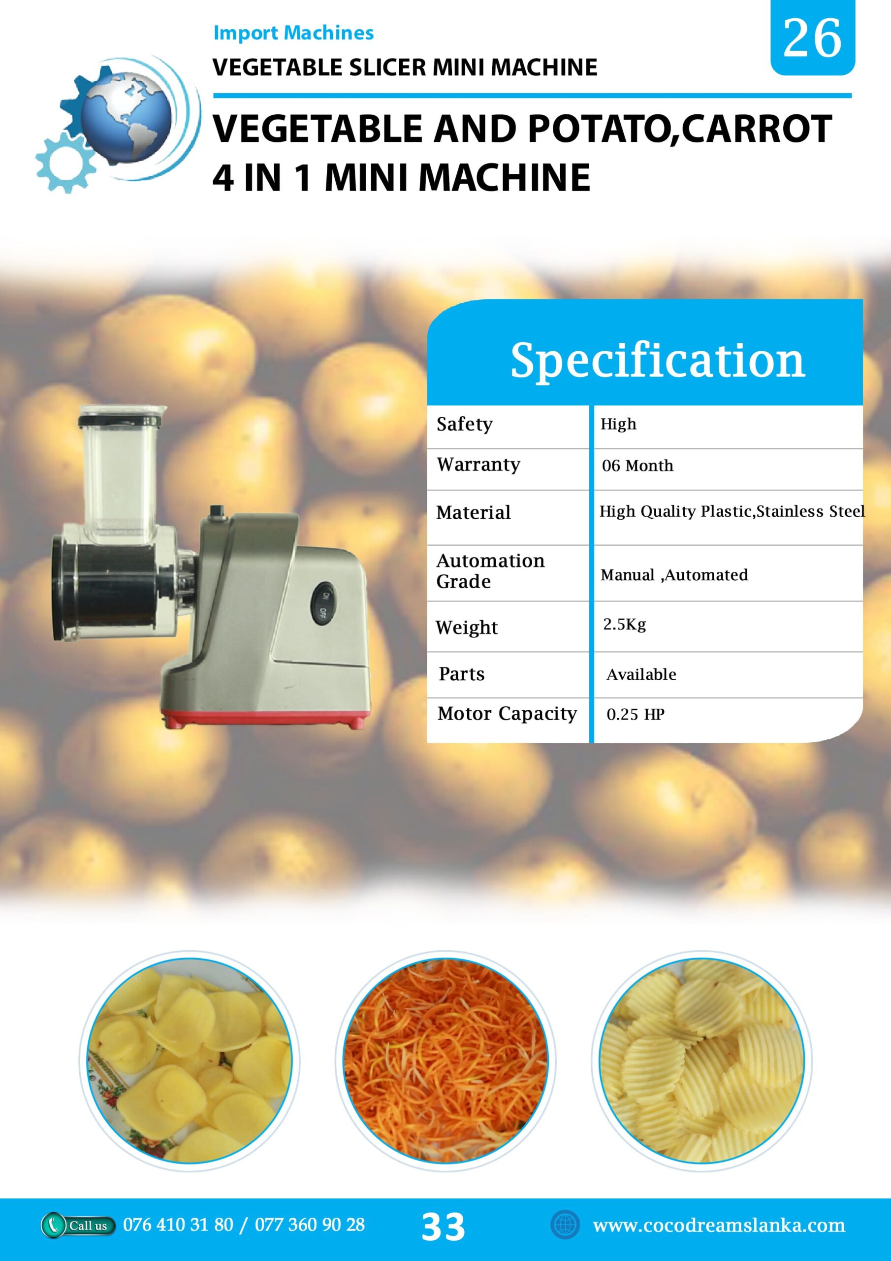 vegetable slicer mini machine 4 in 1