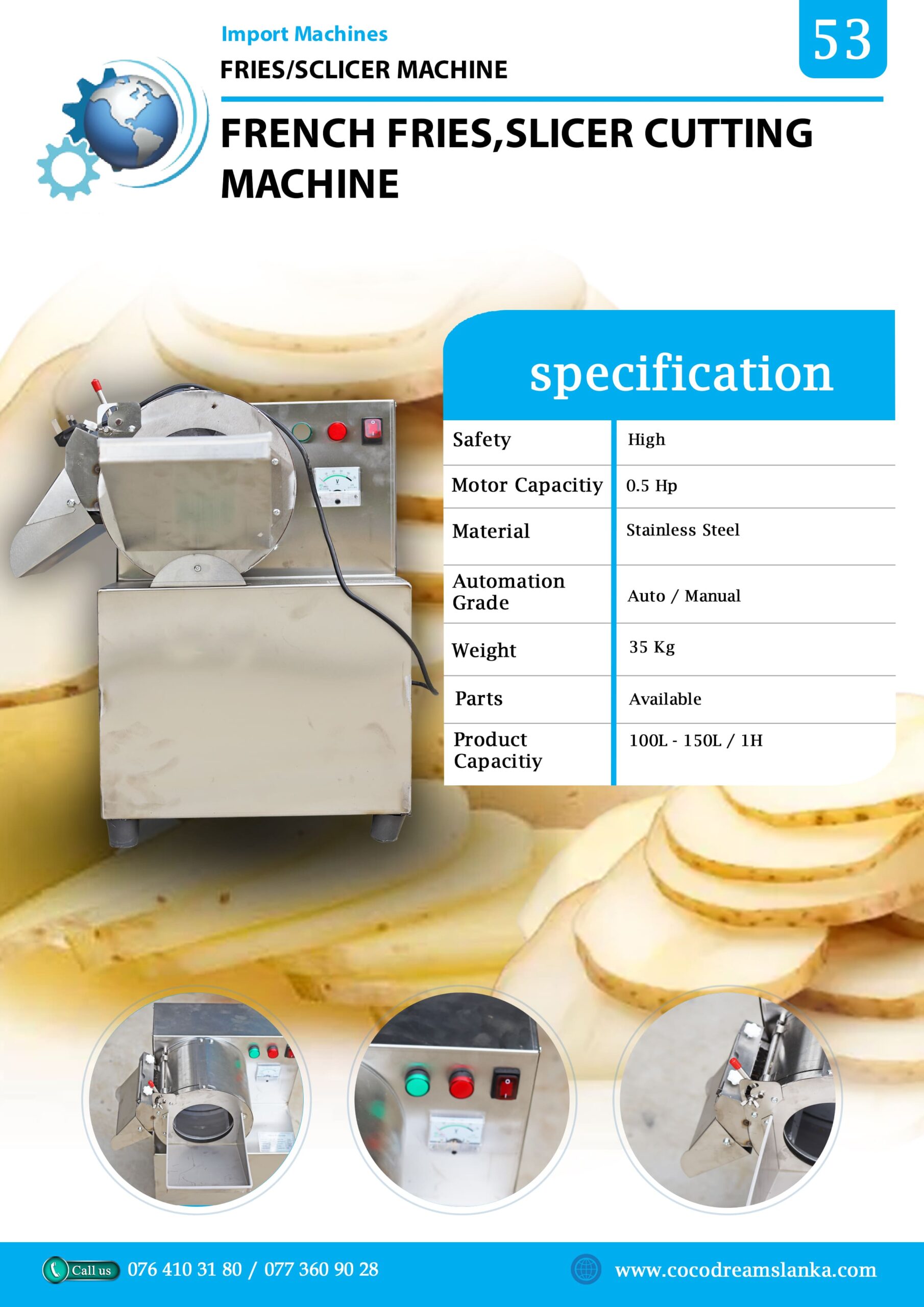 Potato Slicer and French Fries machine