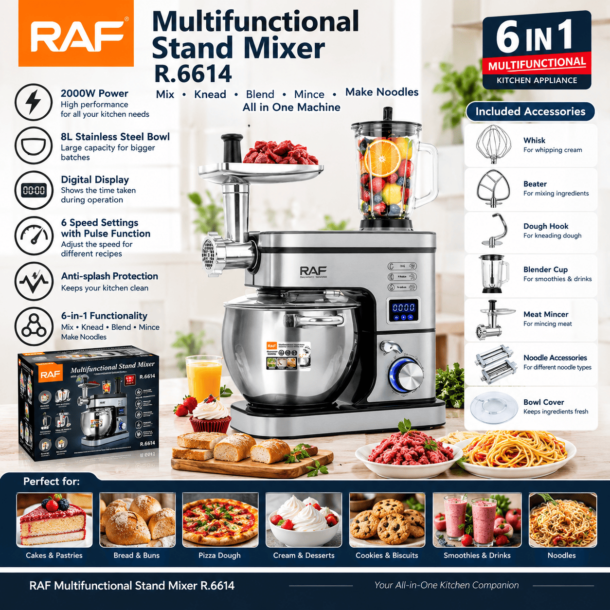 Multifunctional stand mixer machine R.6614